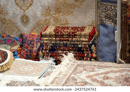 Traditional textured rug in Iranian or Southeast Asian style