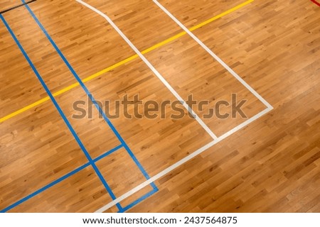Close Up Lines On A Basketball Field 