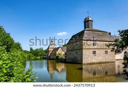 Water Castle Westerwinkel, Ascheberg, North Rhine-Westphalia, Germany, Europe.
Westerwinkel Castle is a baroque moated castle in the Ascheberg district. Royalty-Free Stock Photo #2437570913