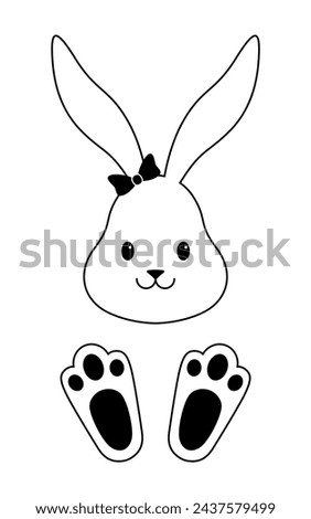 Cute Bunny. Vector illustration. Happy easter.