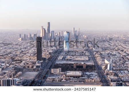 Aerial view of Riyadh, capital of Saudi Arabia Royalty-Free Stock Photo #2437585147