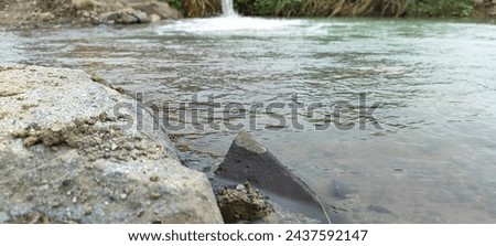 Clear water in an andesite mine in Bogor, Indonesia