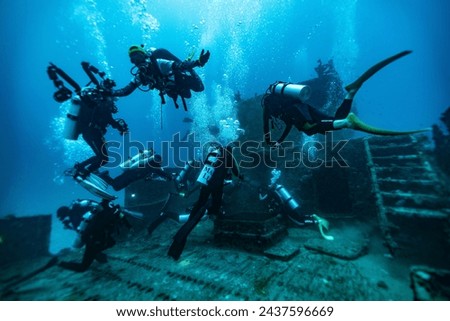 This photo is about scuba diving in the Maldives Islands. Starting from Male Airport, the photos range from underwater shots to mermaid shots by boat. This photo is about scuba diving in the Maldives Royalty-Free Stock Photo #2437596669