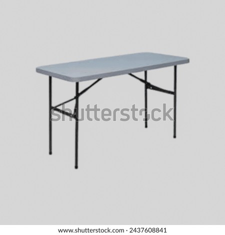 a white folding table with black legs