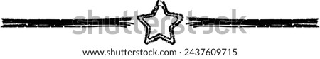 Star frame divider border horizontal line vector shape icon for decorative vintage doodle element for design in vector illustration