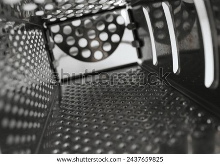 Pattern Of Inner Part Of Perforated Metal Food Grater Surface Detailed Photo 
