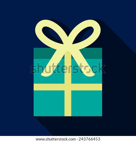 Gift box flat icon vector illustration