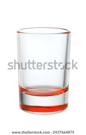 Empty vodka glass isolated on white background