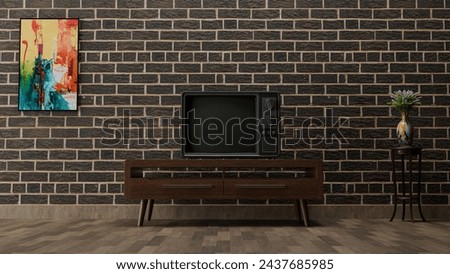 Living Room Old TV Mockup 4K