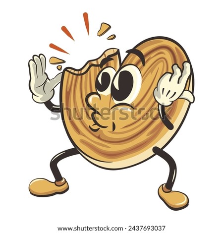 palmeritas cookies cartoon vector isolated clip art illustration mascot has been bitten
