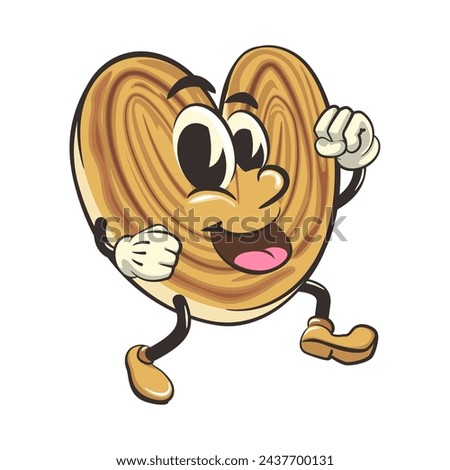 palmeritas cookies cartoon vector isolated clip art illustration mascot dancing cheerfully, work of handmade