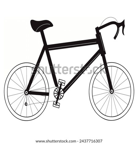 Bicycle Illustrator in Black and White Background Clip Art