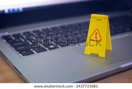 caution malware and virus detected , under maintenance and fixing Royalty-Free Stock Photo #2437721081