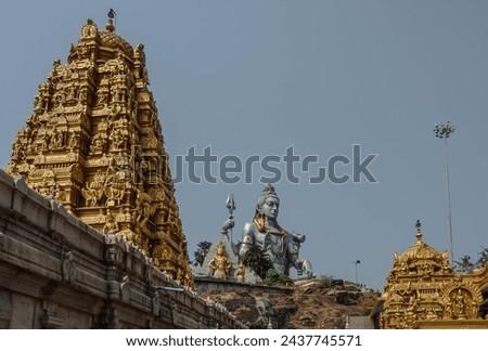 The statue of the Hindu god Shiva is the second tallest in the world. Murdeshwar. India. Royalty-Free Stock Photo #2437745571