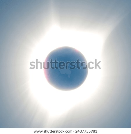 Total Solar Eclipse, sun covered by the moon in the sky. Royalty-Free Stock Photo #2437755981
