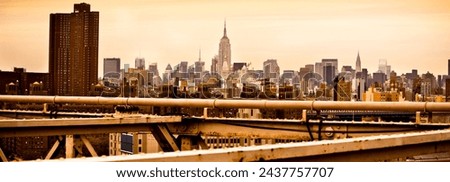Dusk Over New York Bridges: Tilt  Shift (4K Ultra HD)