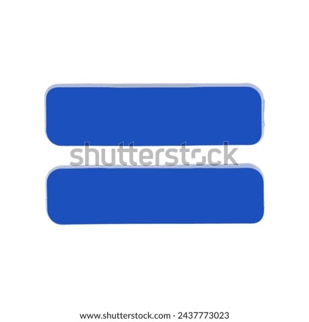 Equals sign magnetic letter with clipping path