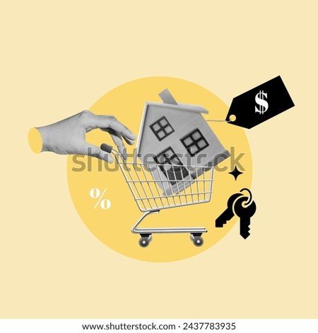 promotional, real estate, shopping cart, buy a house, new house, mortgage loan, first home, affordable house, good price, millennials thing