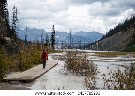 Hiking Girl at Lake Louise, Banff National Park, Alberta, Canada Royalty-Free Stock Photo #2437785283