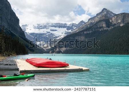 Canoe Dock at Lake Louise, Banff National Park, Alberta, Canada Royalty-Free Stock Photo #2437787151
