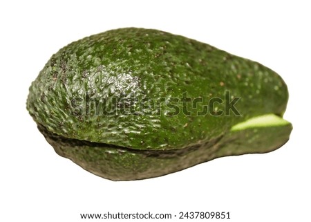 Sliced green avocado on white isolate. Stock image of fruit in good quality.