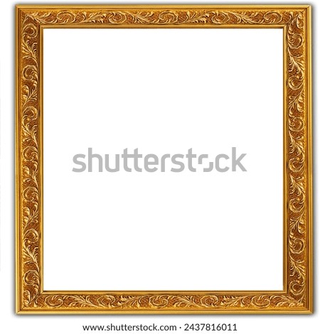 frame, Glyph golden border, gold embossed fram Royalty-Free Stock Photo #2437816011