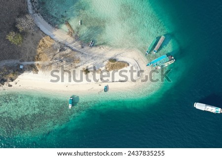 Several boats are anchored on Kanawa Island, Flores, East Nusa Tenggara 