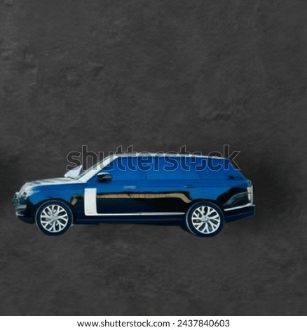 A Black car isolated in grey background 