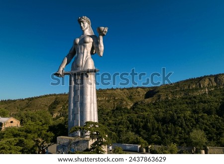 Kartlis Deda (Georgian: ქართვლის დედა; Mother of Kartvel or Mother of Georgian) is a monument in Georgia's capital Tbilisi. Royalty-Free Stock Photo #2437863629