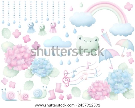 Clip art of rainy season Pastel color Plump