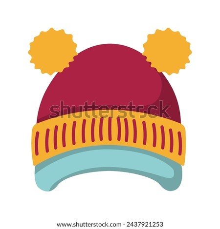 Cute beanies clip art, funny winter hat illustration - Vector