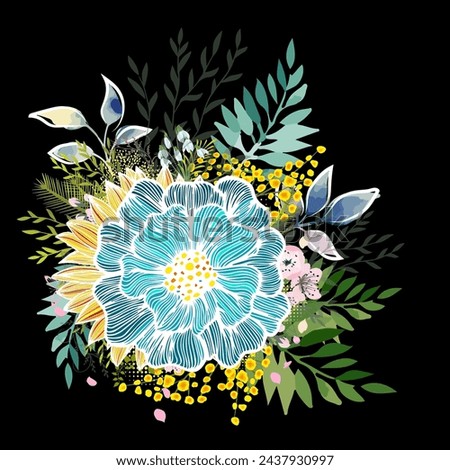 Floral abstraction. hand drawn Vector illustration.