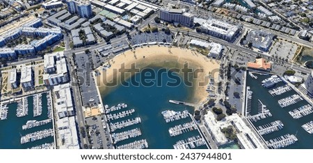  invading the water,   Photography on the environmental impact on Nature and the United States landscape of human presence, from the air,     Royalty-Free Stock Photo #2437944801
