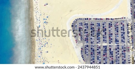  invading the water,   Photography on the environmental impact on Nature and the United States landscape of human presence, from the air,     Royalty-Free Stock Photo #2437944851