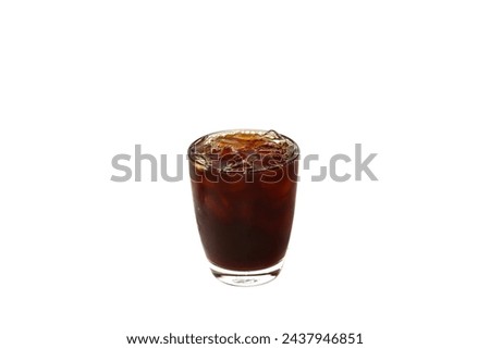 Coffee menu Americano ice put on white background, concept isolate pictures.