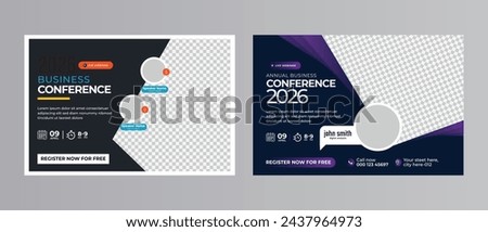Business live conference marketing webinar banner template