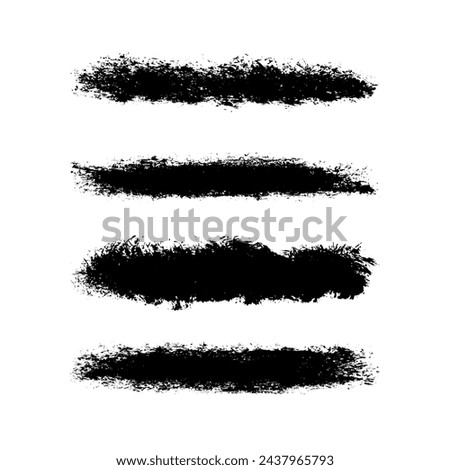 Brush strokes. Vector paintbrush set, brush strokes templates. Grunge design elements. Long text boxes. Dirty distress texture banners. Grungy painted objects.