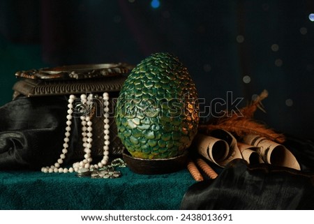 Green Dragon Egg Among Treasures