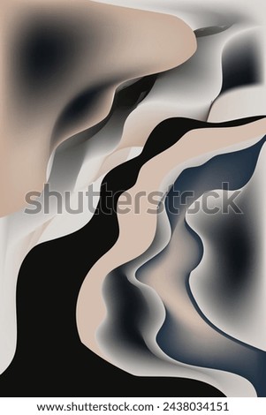 Flowing liquid shapes are featured in an abstract background illustration.