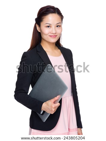 Business woman hold with laptop