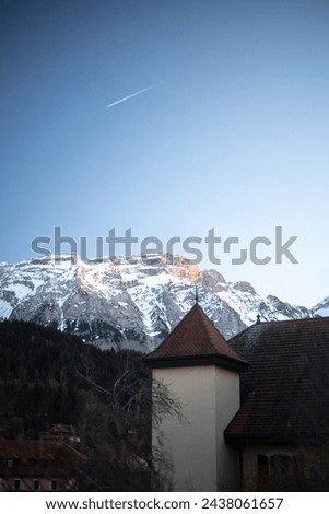 snow-covered mountain peak in spring. High quality photo