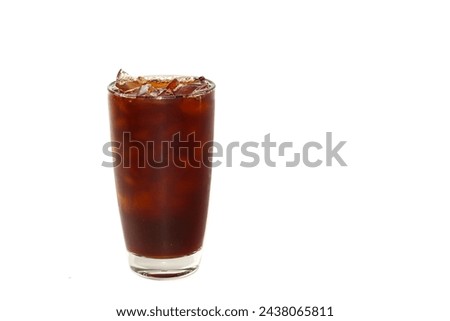 Americano ice coffee put on white background with isolated picture.