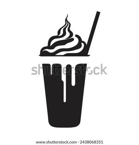 Milkshake icon symbol. vector flat sign design.