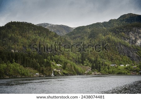 waterfall in the fjords of Norway