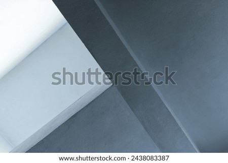 Blue minimal interior details. Ceiling niche, architectural background photo Royalty-Free Stock Photo #2438083387