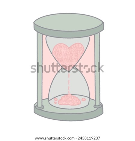 Hourglass Illustration, Cute Timer Stickers, Clock Vectors, Time Icons, Love Clip Art, Vintage Doodle, Valentines Day Hand Drawn, Hearts Shape Cartoon