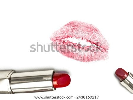 Lipstick cosmetics product isolated on white background 