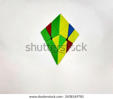 Triangle cube in the white background