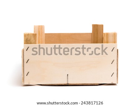 Wooden empty box isolated on a white background