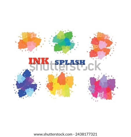 Colorful watercolor splashes design clipart
